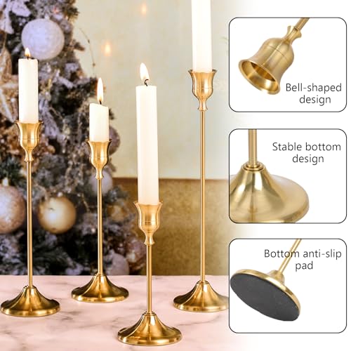 Candlestick Holders, 12PCS Taper Candle Holder for Candlesticks, Gold Candle Holders for Table Centerpiece, Wedding, Party - color: Gold, size: 12pcs