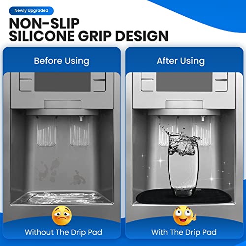 Refrigerator Drip Catcher for Water Tray, Protects Ice and Water Dispenser Pan From Spills, Mineral Build-Up and Water Splatter (2 pack, Black) (Semi-Circular) - style: Black Semi-Circular