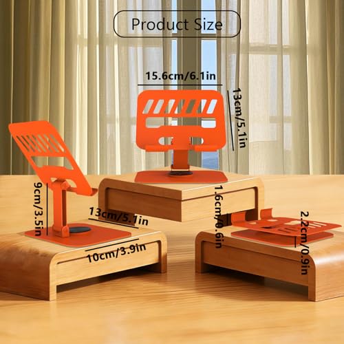 Metal Tablet Stand, Adjustable 360° Rotation Tablet Holder Compatible with 4-13" Tablet Such as iPad Pro Air, iPad mini, Tab S11 10, Surface Pro 12 (Orange) - color: Orange