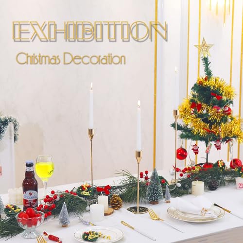 6Pcs French Gold Candlestick Holders Set Fit 3/4" Tall Taper Candle Home Decorative Table Centerpieces for Family Dinning, Party Decoration - color: French Gold, size: 6 set