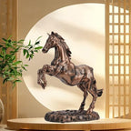 Resin Horse Statues, Handmade Art Polyresin Decorative Horse Sculpture, Collectible Wild Animal Figurine for Home, Office, Desktop