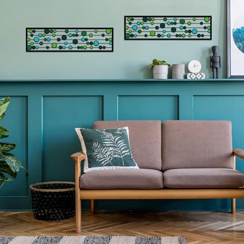 ShxTrade Geometric Metal Wall Decor, Modern Minimalist Geometric Wall Art 3D Abstract for Living Room Metal Wall Sculpture Hanging for Home Bedroom Office (Green) - color: Green