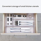DCA 14 PCS Clear Plastic Drawer Organizer Tray for Makeup, Kitchen Utensils, Jewelries and Gadgets - size: 14PC