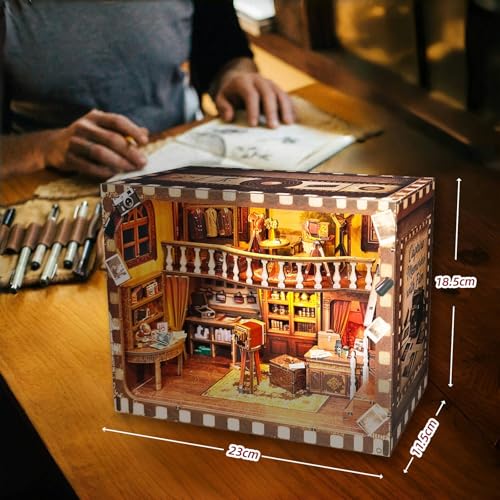 DIY Nostalgic Photo Studio Book Nook, Vintage Photography Scene Model, Time Memory Theme 3D Bookend for Adults