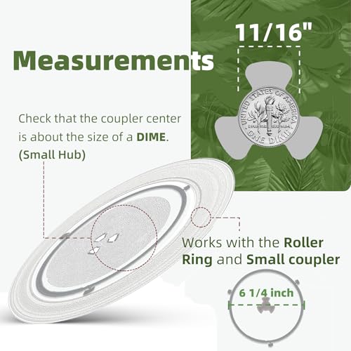 9.6" Microwave Turntable Plate Compatible with Galanz - size: 9.6" Small Coupler Hole, Outer Track 7"