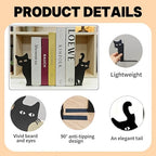Peeping Cat Bookends Set of - Metal Decorative Book Ends for Shelves with Peekaboo Design, Gift for Cat Lovers, Home Office Desk & Bookshelf Decor