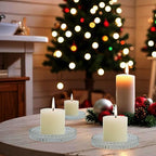 Candleholder Glass Candle Holder Plates Set of 6, Round Glass Candle Tray Plates for Dining Wedding Christmas Party Evening Light, Clear - color: Clear