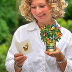 Freshcut Paper Pop Up Cards, Mini Buttercups & Butterflies, 6 Inch Life Sized Forever Flower Bouquet 3D Popup Greeting Card, Birthday Cards, Thank You Card, Blank Notecard & Envelope - color: Butterflies & Buttercups, size: Mini