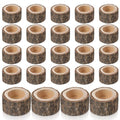24 Pcs Wooden Tea Light Candle Holders Votive Candle Holders, Rustic Wooden Pillar Candle Stands Vintage Tealight Holders Set Candle Centerpieces for Dining Table Wedding Party, 1.6" H