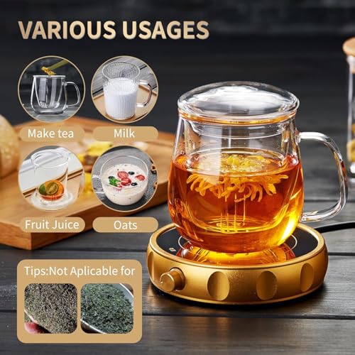 DOPUDO Large Glass Tea Cup, 34 oz Borosilicate Glass Tea Mug with Infuser and Lid, 1000ML Clear Tea Cups for Brewing Scented Tea and Tea Bag. - size: 34 Ounces