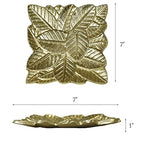 BBH Home's Handmade Gold Novelty Shaped Aluminium Tray 6.88 x 6.88 x 0.78 AMBBVK043AB2020 - color: Gold