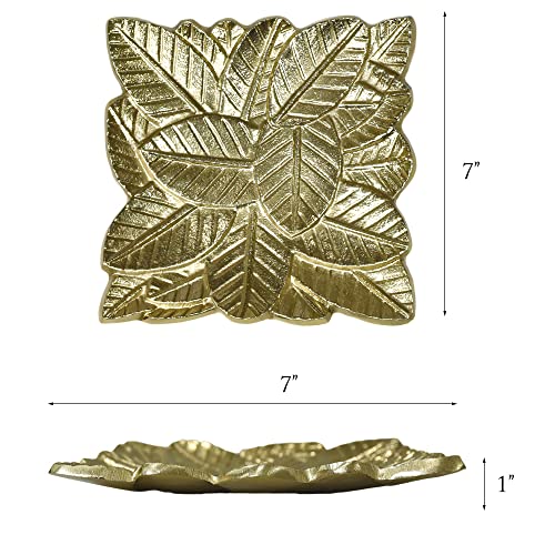 BBH Home's Handmade Gold Novelty Shaped Aluminium Tray 6.88 x 6.88 x 0.78 AMBBVK043AB2020 - color: Gold