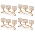 4Set Gold Crystal Candle Holders Decorative Candelabra for Wedding Centerpiece,Metal 3 Arms Candlesticks Holder Stand for Dining Table Living Room Home Decor, Party, Anniversary,Halloween,Christmas - size: 4 Pieces 5.5" tall