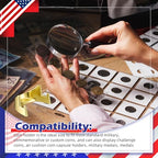Yaocom 4 Pcs 1.69 Inch Metal Challenge Coin Display Stand Military Coin Holder Medallion Token Holder for Veterans Collectors Fits 2 Inches and up Coins Medals Pocket Watches(Gold) - color: Gold