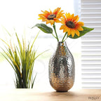 Hosley's 8.75" High Silver Finish Hammered Metal Vase. Ideal Gift for Floral Arrangements Weddings, Special Events, Aromatherapy,Spa, Reiki, Meditation O4 - color: Silver 5