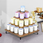 ELITEROO 4 Tier Display Riser Stand, Wood & Metal, Space Saving Corner Stand for Retail, Vendor & Home Use - size: Corner