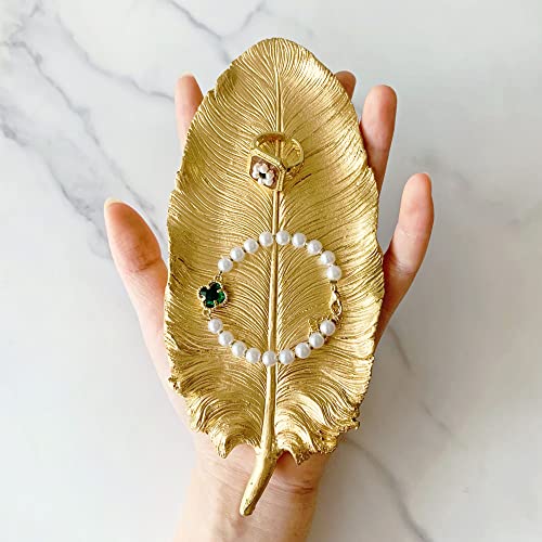 Jewelry Dish, Resin Small Leaf Shaped Ring Holder Jewelry Organizer, Trinket Dish Mini Tray for Christmas Birthday Wedding Gifts - color: Banana Leaf