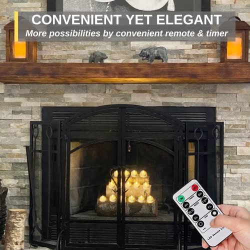 Homemory Flameless Rechargeable Tea Lights with Remote Timer - LED Tea Lights Battery Operated, Realistic Flickering for Home Holiday Decor, Wedding Table Centerpieces, 6-Pack (Φ 1-1/2''×H 2-1/3'') - color: 3D wick, Rechargeable, Remote, Pack of 6