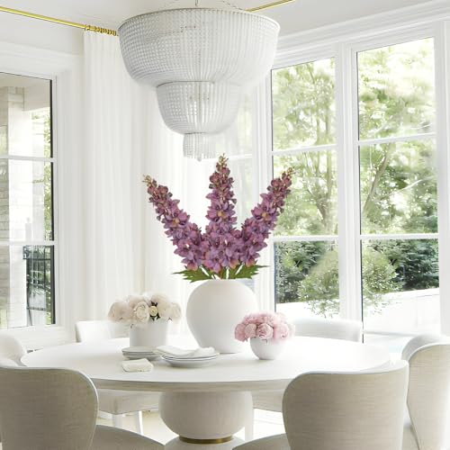 Briful 3PACK Artificial Delphinium Flowers – 36.2in Tall Faux Larkspur Silk Floral Stems Purple Fake Delphinium Flower for Indoor Home Decor Vase Arrangements - color: Purple