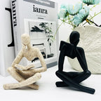 2 Pcs Home Decor Sandstone Reading Thinker Statue Modern Figurines Abstract Aesthetic Sculpture Thinker Statuettes of Resin for Home Decoration Living Room Office Bookshelf Shelf Table