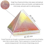 Amazing Gemstone Angel Aura Quartz Pyramid Crystal Healing Stones - 2" Great Pyramid Figurine of Natural Stone Pyramid for Meditation, Reiki, Chakra Balancing and Crystal Pyramids Grid - color: Angel Aura Quartz
