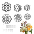 OYEFLY 6Pcs Flower Arrangement Holder,Metal Floral Grid Used for Vase Flower Arrangement Art (Black4in5in6in6) - color: Black4in5in6in6