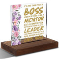 Boss Mentor Leader Appreciation Gift Plaque, Inspirational Floral Office Decor for Female Managers, 4x4 Inch Thank You Mini Sign for Women in Leadership, XXD165 - style: Boss Mentor