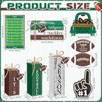 Vercraft 11 Pcs Football Table Decorations Football Tiered Tray Decor Centerpiece Decorative Wood Books Table Top Decor Tailgates Tackles Touchdowns Wooden Sign for Home Party Supplies - style: Football