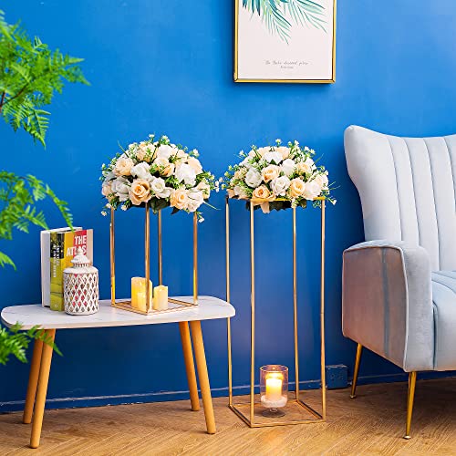 Gold Flower Stand for Table: 31.5” Tall Centerpiece Stand for Wedding Table Reception Floral Center Pieces with Home Decoration Party Event 10 PCS - size: 31.5 INCH-10PCS