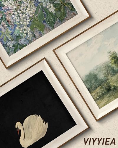 VIYYIEA Framed Wall Art for Living Room, Swan Art Canvas Prints, Vintage Home Decor, Animals Painting Picture, Bathroom Wall Decor Gifts for Friends or Family - 36L x 24W - color: Animal-【Zwaan】, size: 36"L x 24"W