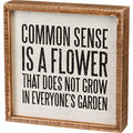 Primitives by Kathy Rustic Farmhouse Decor - Inspirational Wall Art, Wooden Table/Shelf Decor, Boho Kitchen Accessories 5”x7” - style: Common Sense