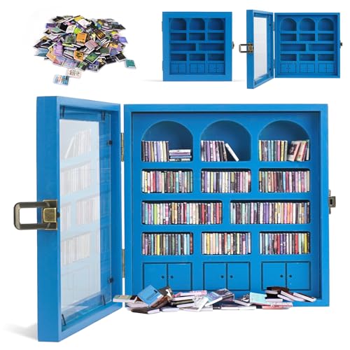 Anxiety Bookshelf – Mini Books Display for Stress Relief and Fun Decor, Perfect Decorative Miniature Library for Book Lovers, Ideal for Home Decor, Office Décor, Thoughtful Gift - Light Blue - color: Light Blue