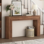 Rresyet 55 Inch Long Console Table, Sofa Table Behind Sofa, Wooden Entryway Table, Farmhouse Entryway Table for Entry, Hallway, Living Room (Wood) - color: Wood