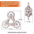 Infinity Gear Fidget Toy, Quiet Solid Metal Never Ending Fidget Toys, Keep Fingers/Hands Busy, Relieve Stress Anxiety, Unique Adults Fidget Toys for Office Home Gifts, Promotes Focus Avoid Bad Habits - color: Silver