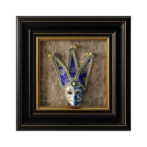 FOLKOR LIFE Vintage Wall Art Sculpture with Venetian Mask Vintage Decor, Antique Wall Decor Italian Style Framed Home Décor Accents for Living Room, Bedroom, Hallway, Gifts for New Home - color: Venetian Mask