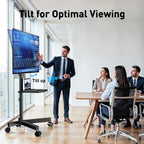 PERLESMITH Rolling TV Stand for 23-63 Inch Flat/Curved Screen TVs up to 88 lbs, Mobile TV Stand on Wheels, Portable TV Stand with Tilt & Height Adjustable,Outdoor TV Stand Max VESA 400x400mm PSTVMC10 - size: 23-63 Inch