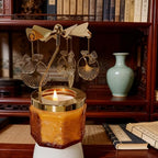 kingnero Lavender Scented Candle Carousel Rotary Candle Holder Spinning Tea Light Birthday Gifts for Women, Mom, Wife, Girlfriend, Sister, Female Friends, (Gold Ginkgo Leaf) - color: Gold Ginkgo Leaf