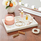 Juvale Large Marble Vanity Tray - Jewelry & Cosmetic Organizer with Drawer Organizer - Bathroom Display with Soap Tray - Home Accent Piece with Marble Decor - 11.7 x 7.7 x 1.1 in White (Pack of 2) - size: 11.7" x 7.7" x 1.1" (Pack of 2)