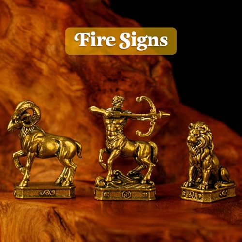 CHOVY Sagittarius – Sagittarius Archer Zodiac Brass Figurine – 100% Solid Handcrafted Retro Sculpture, Unique Desk Decor for Astrology Collectors - style: Sagittarius