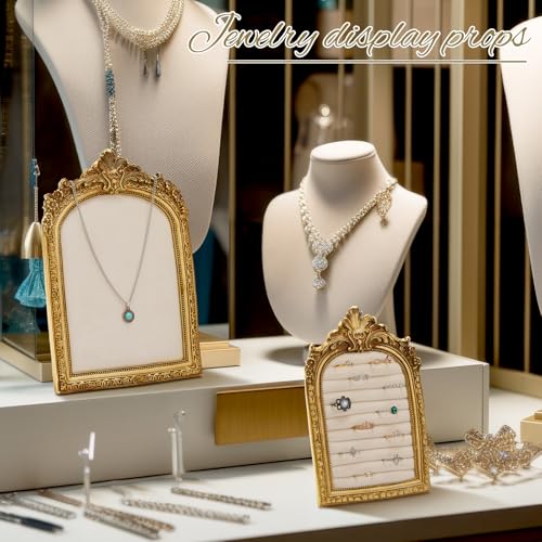 Liliaafar 2 Pcs Vintage Ring Holder Jewelry Display Stand for Vendors Necklace Jewelry Organizer with Velvet Backing for Women Engagement Wedding Anniversary(Retro,White) - color: White, style: Retro