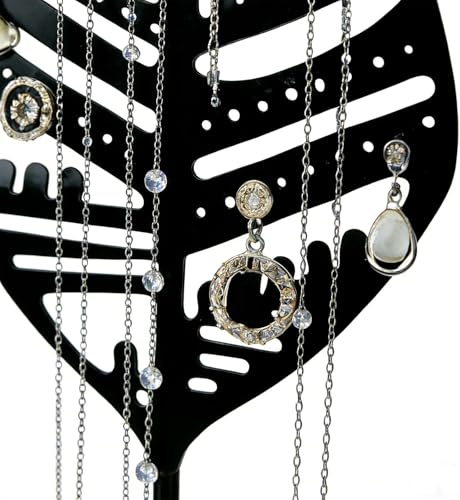 Jewelry Storage Rack, used for organizing and storing necklaces, earrings, bracelets, rings - Black - color: C Black