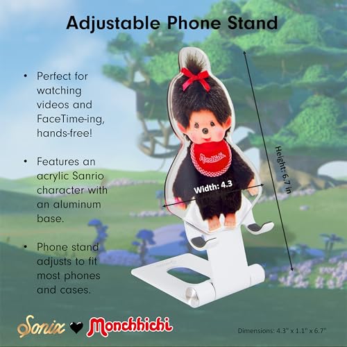 Sonix x Monchhichi Character Phone Stand | Adjustable Cell Phone Holder, Desk Stand, Dock | Monchhichi Girl - color: Monchhichi Girl