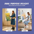 Thicken Display Artist Easel Stands - 63" Instant Tripod Collapsible Portable Floor Easels - Easy Folding Adjustable Art Poster Metal Stands for Display Show, Wedding, Painting - Black 6 Pack - style: 6pack