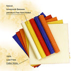 DEYBBY Natural Beeswax Taper Candles,8inch Dripless and Smokeless White Bee Wax,4Hour Burn Time Flat Top (Pack of 6) - color: White, size: 6 Pack