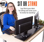 Stand Steady X-Elite Pro XL, Ergonomic Adjustable Height Standing Desk Converter, Extra Large Sit to Stand Laptop Desk Riser, Easily Fits 2 Computer Monitors, Raises Desk Height 7 to 16-inches (Black)