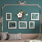 3D Metal Flower Wall Decor - 13.78'' Gold Circle Floral Wall Art with Green Tropical Leaves and Butterflies, Modern Boho Rustic Hanging Sculpture for Living Room Bedroom Bathroom Entryway Kitchen - style: Stylish Style