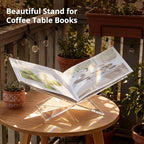 Acrylic Desktop Book Stand, Clear Angled Book Holder Display for Cookbooks, Magazines & Art Books, 12×7×5 in Slim Transparent Reading Stand for Desk & Coffee Table - size: 6mm Thick-12*7*5in