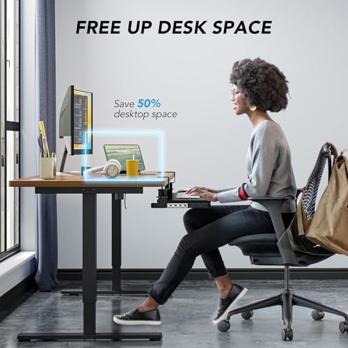 AX WABER Keyboard Tray Under Desk Pull Out with Extra Sturdy Adjustable C Clamp Mount System, 27.3 (32.5 inch Including Clamps) x 11 Inch Slide-Out Platform Computer Drawer for Typing, Black,AX01WB01 - color: Black, size: 32.5"x 11”Keyboard Tray
