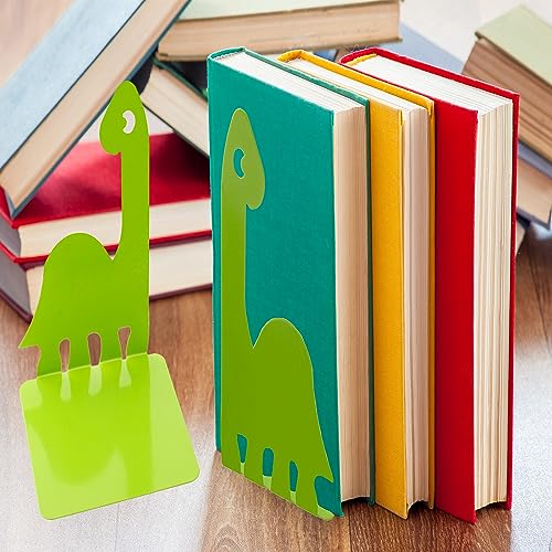 Artkingdome Dinosaur Bookends, Room Ends Books, Holder Racks Stand, Desk School Liberary Book End, Toddler Bookends Decorative 1Pair Green - color: Green