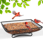MIXXIDEA Ground Bird Feeder Tray 11x11 Inches, Metal Platform Mesh Seed Tray for Bird Feeders, Great Attracting Garden Yard Decoration for Wild Birds Squirrels Dove,1 Pack - size: 11x11 inches (1 pack)
